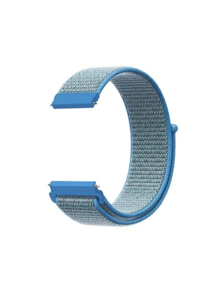 For Samsung Galaxy Watch 42mm Nylon Braided Watch Band(Tahoe Blue)