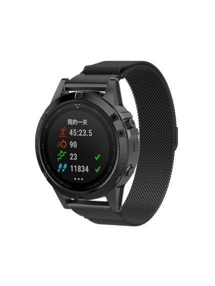 Για Garmin Fenix 6X Milanese Watch Band(Μαύρο)