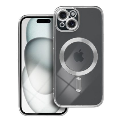 Electro Mag Cover συμβατό με MagSafe για IPHONE 15, ασημί