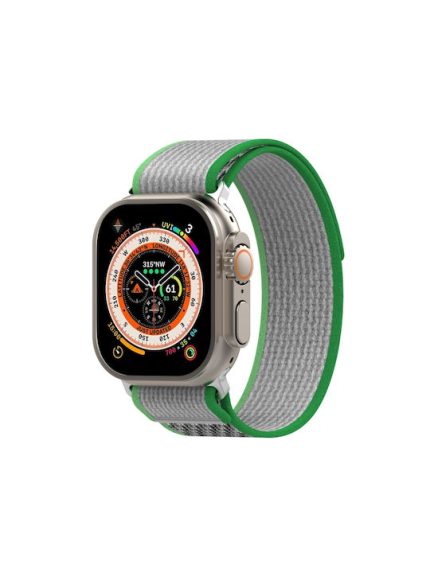 Διπλό έγχρωμο Nylon Hook and Loop Fastener Band Watch For Apple Watch Series 8&7 41mm / SE 2&6&SE&5&4 40mm / 3&2&1 38mm (Green+Dark Green)