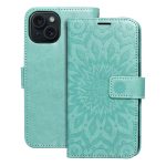 Θήκη MEZZO Book για IPHONE 15 πράσινη μάνταλα