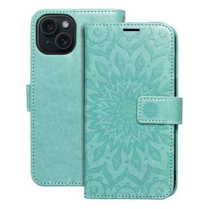 Θήκη MEZZO Book για IPHONE 15 πράσινη μάνταλα