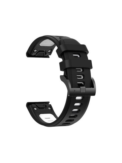 Για Garmin Fenix ​​7X 26mm, δίχρωμη αθλητική ζώνη ρολογιών σιλικόνης (Black+White) For Garmin Fenix 7X For Garmin Fenix 7X Solar For Garmin Tactix Delta For Garmin Enduro For Garmin Fenix 6X For Garmin Fenix 6X Pro For Garmin Fenix 6X Sapphire