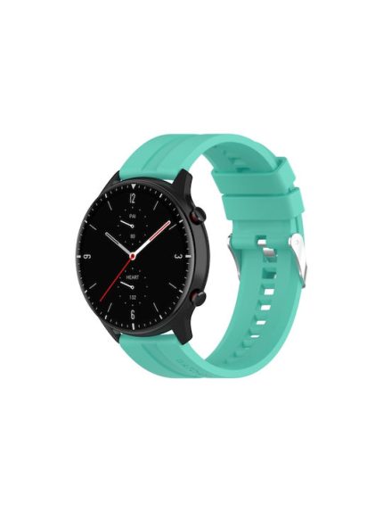 For Amazfit GTR 2e / GTR 2 22mm Silicone Watch Band with Silver Buckle(Aurora Blue)