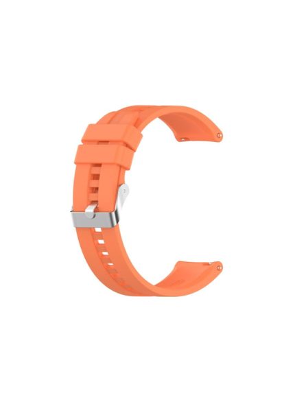 For Huawei Watch GT 2 42mm Silicone Watch Band with Silver Buckle(Vibrant Orange)