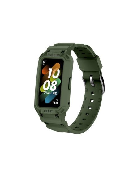 Για Huawei Band 7 / 6 / Honor Band 6 Integrated TPU Watch Band (Army Green)