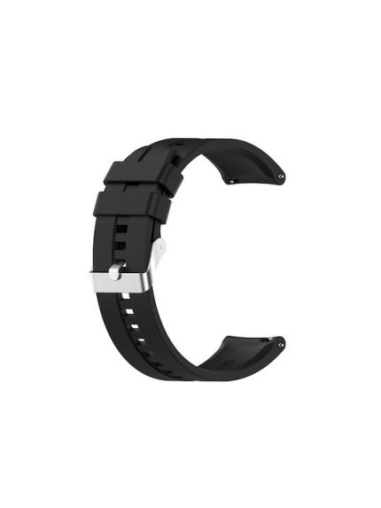 22mm For Xiaomi Watch Color Sport Silicone Watch Band with Silver Steel Buckle(Black)
