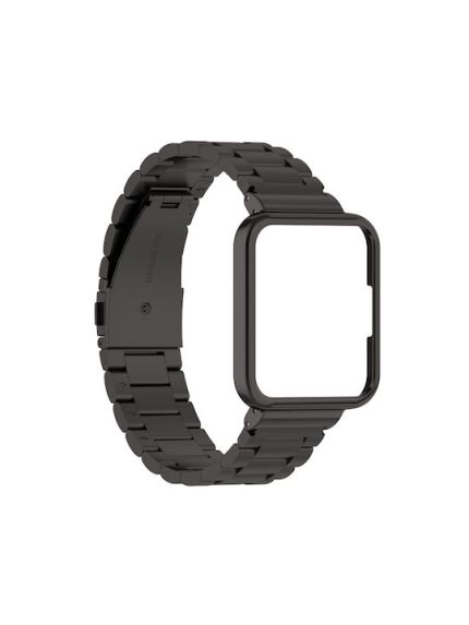 Για Xiaomi Redmi Watch 2 Lite / Redmi Watch 2 2 σε 1 Μεταλλική ζώνη ρολογιών τριών σφαιριδίων με πλαίσιο ρολογιού (Μαύρο)