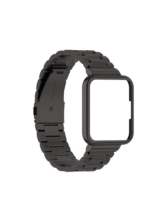 b7bf6a57-c8a6-4742-bdaa-b4d13694f8a0_0.jpg Για Xiaomi Redmi Watch 2 Lite / Redmi Watch 2 2 σε 1 Μεταλλική ζώνη ρολογιών τριών σφαιριδίων με πλαίσιο ρολογιού (Μαύρο) - Image 1