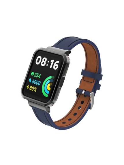 Για Xiaomi Mi Watch Lite / Redmi Watch Γνήσιο δερμάτινο λουράκι  (Σκούρο μπλε)