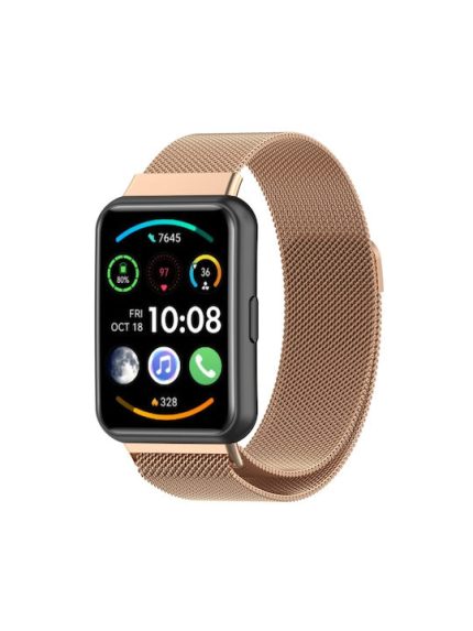 Για Huawei Watch Fit 2 Milan από μαγνητικό ανοξείδωτο ατσάλι Band Watch (Rose Gold)