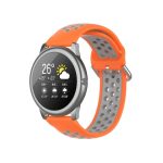For Xiaomi Haylou Solar LS05 Two-tone Silicone Watch Band, Size: 22mm(Orange Gray)