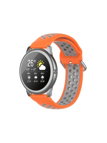 For Xiaomi Haylou Solar LS05 Two-tone Silicone Watch Band, Size: 22mm(Orange Gray)