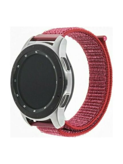 Ανταλλακτικό λουράκι QuickFit Nylon Red για Samsung Galaxy Watch5 (40mm & 42mm)/Watch4 (40mm & 44mm)/ Watch4 Classic (42mm & 46mm)/ Watch3(41mm)/Active 2(40/44mm)/Amazfit GTS 3 (43mm)/GTR(42mm) (20mm)