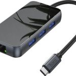 Hoco HB16 Easy expand USB-C Docking Station με HDMI 4K PD Ethernet Γκρι
