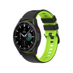 Για Samsung Galaxy Watch5 Pro 45mm/5 44mm/5 Δίχρωμη ζώνη σιλικόνης με λουράκι 40mm (Black Lime Green)