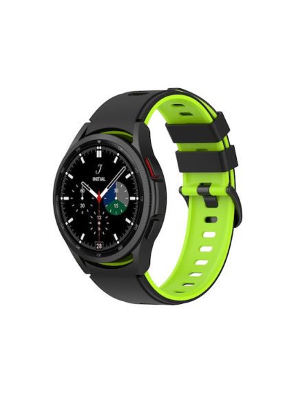 Για Samsung Galaxy Watch5 Pro 45mm/5 44mm/5 Δίχρωμη ζώνη σιλικόνης με λουράκι 40mm (Black Lime Green)