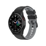 Για Samsung Galaxy Watch5 Pro 45mm/5 44mm/5 Δίχρωμη ζώνη ρολογιού σιλικόνης 40mm (Μαύρο γκρι)