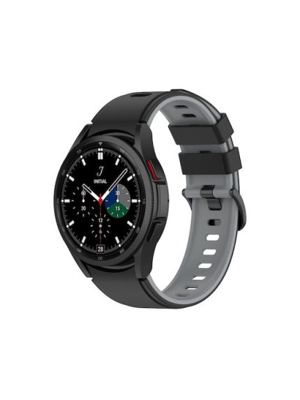 Για Samsung Galaxy Watch5 Pro 45mm/5 44mm/5 Δίχρωμη ζώνη ρολογιού σιλικόνης 40mm (Μαύρο γκρι)