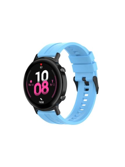 For Huawei Watch GT 2 42mm Silicone Watch Band with Black Buckle(Sky Blue)