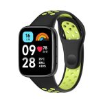Xiaomi For Redmi Watch 3 Active Two Color Silicone Watch Band (ΜΑΥΡΟ + ΚΙΤΡΙΝΟ )