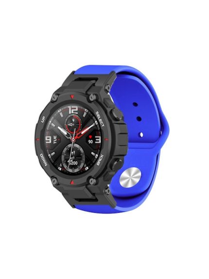 For Amazfit T-Rex / T-Rex Pro / Ares Silicone Reverse Buckle Watch Band (Blue)