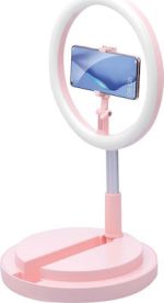 Ring Light One Leg Stand Y2 29cm 3500-6000K με Επιτραπέζια Βάση Στήριξης και Βάση για Κινητό Pink