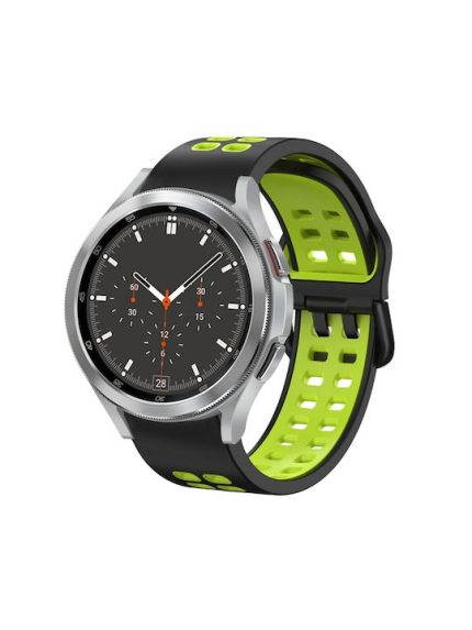 Λουράκι Σιλικόνης Black / Green (Galaxy Watch4 / Watch5 / Watch5 Pro / Galaxy Watch 4 Classic / Watch Active 2)