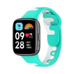 For Redmi Watch 3 Active Stitching Band σιλικόνης δύο χρωμάτων (ΛΕΥΚΟ+ΚΥΑΝΟ)