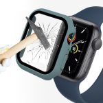 ENKAY Hat-Prince 2 σε 1 Πλαίσιο PC + Θήκη πλήρους κάλυψης 9H Tempered Glass Protector για Apple Watch Series 8 / 7 45mm (Πράσινο)