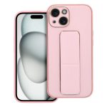 ΔΕΡΜΑΤΙΝΗ Θήκη Kickstand για IPHONE 15 ροζ - Image 3