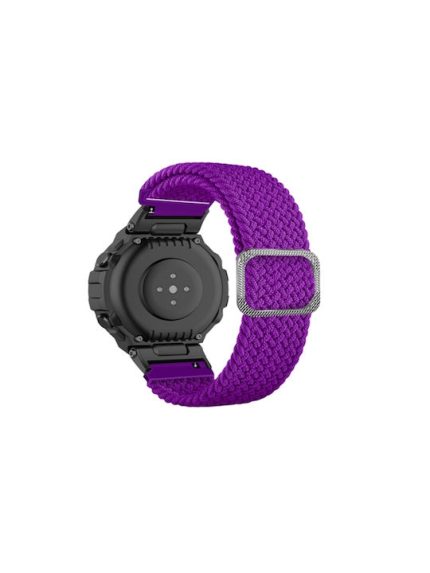 For Amazfit T-Rex / T-Rex Pro / Ares Adjustable Buckle Braided Nylon Watch Band (Purple)