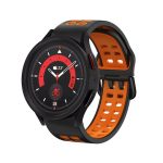 Για Samsung Galaxy Watch 5 40mm 20mm λουράκι ρολογιών σιλικόνης δύο χρωμάτων (ΠΟΡΤΟΚΑΛΟ+ΜΑΥΡΟ)