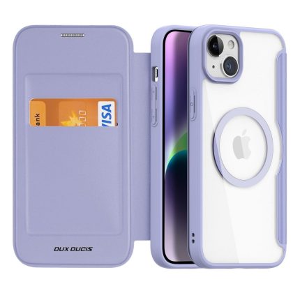DUX DUCIS Skin X Pro - Θήκη Folio συμβατή με MagSafe για Apple iPhone 15 μωβ