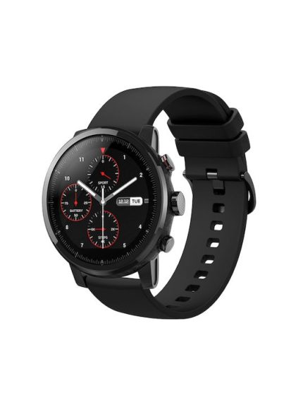 Για Amazfit 2 Stratos 22mm μονόχρωμο λουράκι  ρολογιού σιλικόνης (μαύρο)