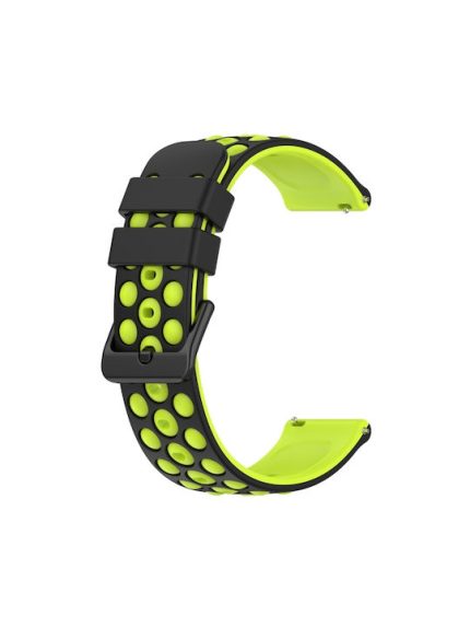 Για το Amazfit GTR 47mm 22mm, δίχρωμη πορώδης ζώνη ρολογιού σιλικόνης (Μαύρο+πράσινο)Για το Amazfit GTR 3   Για το Amazfit GTR 3 Pro   Για το Amazfit GTR 2e   Για το Amazfit GTR 2   Για το Amazfit 3   Για Amazfit GTR 47 χλστ