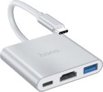 Hoco HB14 Easy use USB-C Docking Station με HDMI 4K PD Ασημί