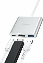 Hoco HB14 Easy use USB-C Docking Station με HDMI 4K PD Ασημί - Image 5
