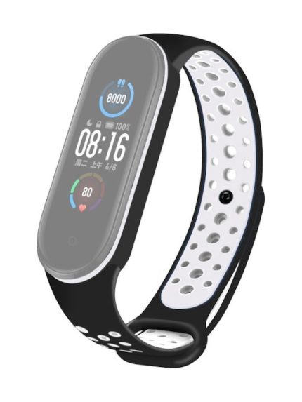 Two Tone Breathable Λουράκι Σιλικόνης Black / White (Mi Smart Band 5/Mi Smart Band 6)