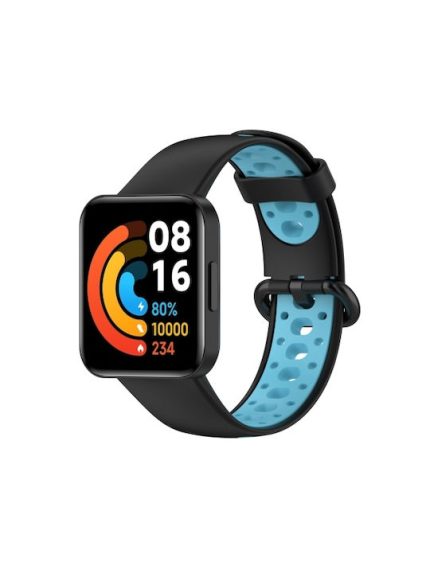 For Xiaomi Redmi Watch 2 Lite Two-Color Mixed Silicone Watch Band (ΜΠΛΕ + ΜΑΥΡΟ)
