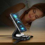 Ασύρματος φορτιστής Qi 3in1 15W B16 που λειτουργεί με μαύρο MagSafe - Image 7