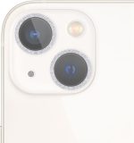 Glitter Ring Tempered Glass Camera Lens Film For iPhone 13 / 13 mini(Silver)