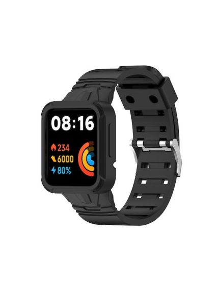 Για Xiaomi Redmi Watch 2 Lite/Watch Lite 2/Watch Lite/Redmi Watch 2/Redmi Watch Silicone Integrated Watch Band (Μαύρο)
