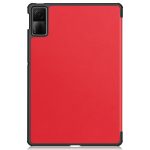 For Xiaomi Redmi Pad SE Custer Pure Color 3-Fold Holder Leather Tablet Case (Red) - Image 3