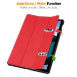 For Xiaomi Redmi Pad SE Custer Pure Color 3-Fold Holder Leather Tablet Case (Red) - Image 5