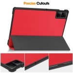 For Xiaomi Redmi Pad SE Custer Pure Color 3-Fold Holder Leather Tablet Case (Red) - Image 7