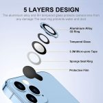 ENKAY Glitter Rear Lens Aluminium Alloy Tempered Glass Film For iPhone 14 / 14 Plus(Pink) - Image 3