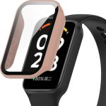 For Redmi Band 2 PC+ Tempered Film Integrated Watch Protective Case (Pink)