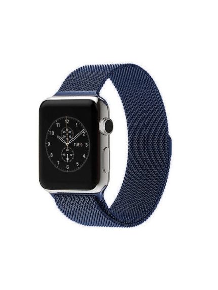 Για Apple Watch 42mm Μιλανέζικο βρόχο Μαγνητικό ρολόι από ανοξείδωτο ατσάλι (Μπλε)