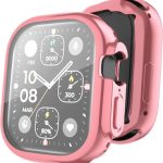 Για Apple Watch Ultra 49mm ENKAY Πλήρης κάλυψη, επικαλυμμένη μαλακή θήκη TPU με φιλμ οθόνης (ροζ)